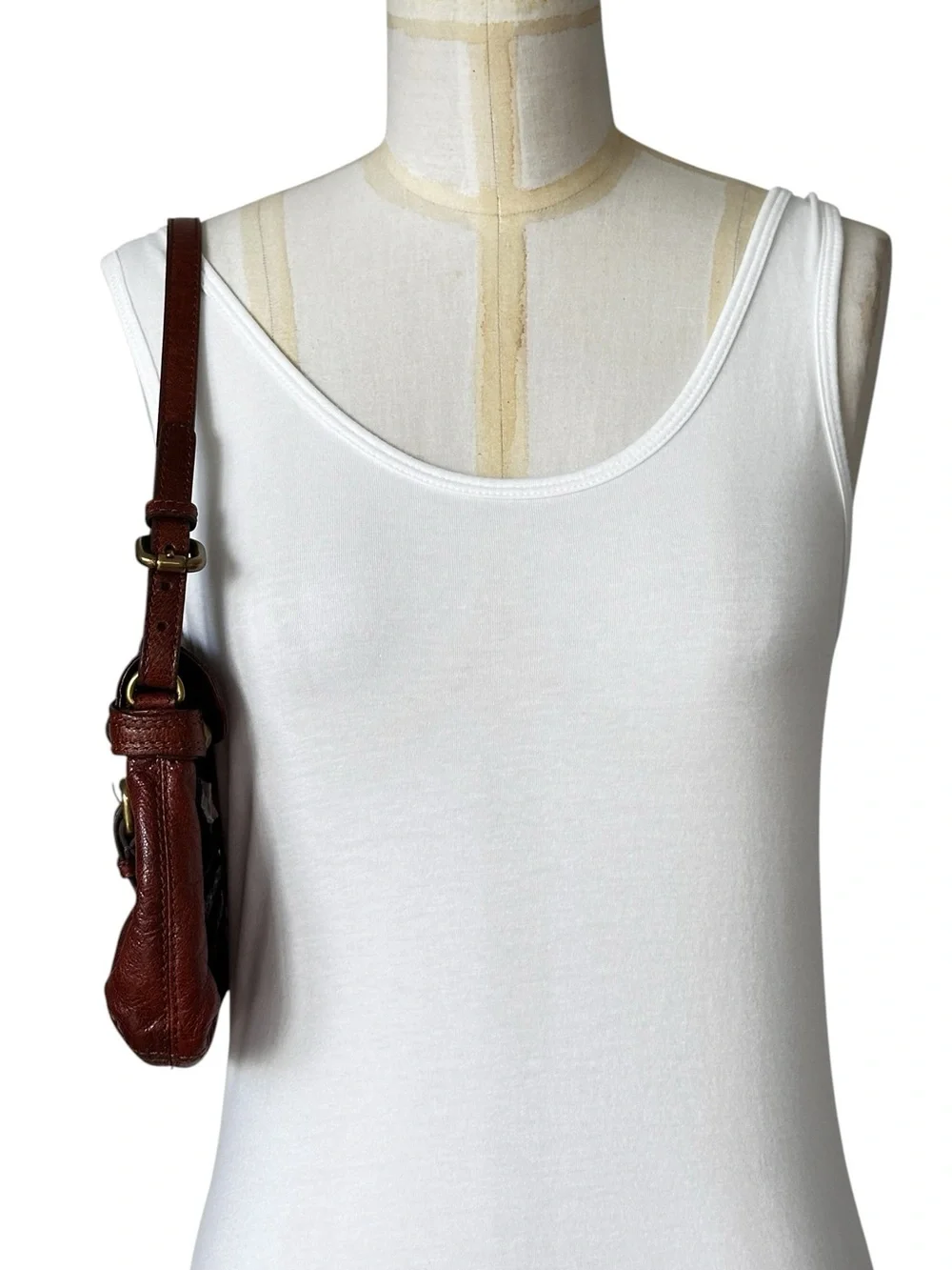 Kooba Women’s Olivia British Tan Glazed Leather‎ Baguette Bag Y2K Shoulder Purse